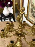 Grezns Bronzas Kandelabrs deviņām Svecēm ar Ķeruba Figūru — Baroka stilā, (bronze cherub candelabra for nine candles) (6080) - Image 6