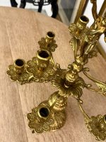 Grezns Bronzas Kandelabrs deviņām Svecēm ar Ķeruba Figūru — Baroka stilā, (bronze cherub candelabra for nine candles) (6080) - Image 4