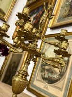 Grezns Bronzas Kandelabrs deviņām Svecēm ar Ķeruba Figūru — Baroka stilā, (bronze cherub candelabra for nine candles) (6080) - Image 10