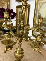 Grezns Bronzas Kandelabrs deviņām Svecēm ar Ķeruba Figūru — Baroka stilā, (bronze cherub candelabra for nine candles) (6080) - Image 11