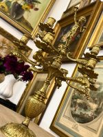 Grezns Bronzas Kandelabrs deviņām Svecēm ar Ķeruba Figūru — Baroka stilā, (bronze cherub candelabra for nine candles) (6080) - Image 12