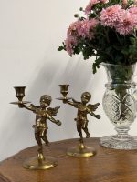 Neliela Izmēra Svečturu Pāris ar Eņģeļa Figūrām (5044) - Image 3
