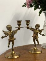 Neliela Izmēra Svečturu Pāris ar Eņģeļa Figūrām (5044) - Image 4