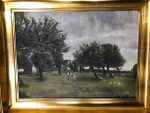Glezna ar govīm, zelta krāsas rāmī, Vidēja Izmēra (736) - Image 3