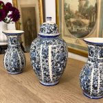 Delft komplekts - 3gab, neliela izmēra vāzes, Delfta zilā tradīcija / Eklektisms (6095)