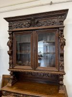 Monumentāla Neorenesanses ozolkoka bufete-vitrīna ar bruņiniekiem, Neorennesanse, Francija, 19.gs (Monumental oak buffet-vitrine with knight figures) (3274) - Image 9