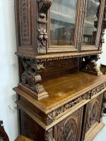 Monumentāla Neorenesanses ozolkoka bufete-vitrīna ar bruņiniekiem, Neorennesanse, Francija, 19.gs (Monumental oak buffet-vitrine with knight figures) (3274) - Image 14