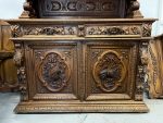 Monumentāla Neorenesanses ozolkoka bufete-vitrīna ar bruņiniekiem, Neorennesanse, Francija, 19.gs (Monumental oak buffet-vitrine with knight figures) (3274) - Image 13