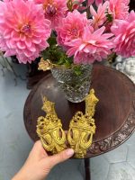 Antīki zeltītas bronzas aizkaru turētāji — Luija XVI stilā (antique gilt bronze drapery hooks) (4357) - Image 2