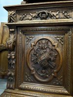 Monumentāla Neorenesanses ozolkoka bufete-vitrīna ar bruņiniekiem, Neorennesanse, Francija, 19.gs (Monumental oak buffet-vitrine with knight figures) (3274) - Image 12