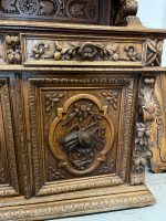 Monumentāla Neorenesanses ozolkoka bufete-vitrīna ar bruņiniekiem, Neorennesanse, Francija, 19.gs (Monumental oak buffet-vitrine with knight figures) (3274) - Image 16