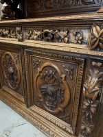 Monumentāla Neorenesanses ozolkoka bufete-vitrīna ar bruņiniekiem, Neorennesanse, Francija, 19.gs (Monumental oak buffet-vitrine with knight figures) (3274) - Image 15