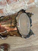 stikla cukurtrauks, greznā metāla turētājā ar vāciņu (5654) - Image 11