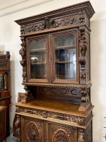 Monumentāla Neorenesanses ozolkoka bufete-vitrīna ar bruņiniekiem, Neorennesanse, Francija, 19.gs (Monumental oak buffet-vitrine with knight figures) (3274) - Image 6