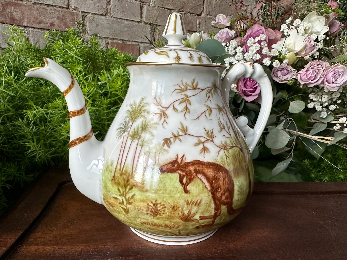 Porcelāna Tējkanna Paredzēts Tējai, Paraksts 1890 Gads (3631) - Image 1
