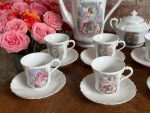 Elegant Porcelain Coffee and Tea Service Set for 7 People (antique porcelain coffee and tea service) — Historicism Style, (5358) - Image 3