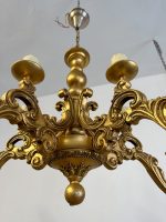 Griestu Liela izmēra koka lampa, 10 spuldzes, smaga (3916) - Image 10