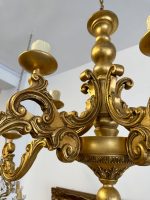 Griestu Liela izmēra koka lampa, 10 spuldzes, smaga (3916) - Image 17
