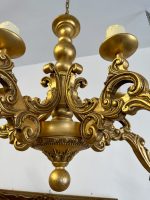 Griestu Liela izmēra koka lampa, 10 spuldzes, smaga (3916) - Image 18