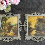 2gab neliela izmēra glezniņas sudraba krāsas rāmjos (7049)