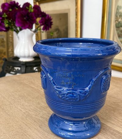 Anduze Urne Koboltblå Glasur — Traditionelt Sydfransk Keramik, Terre Figuière