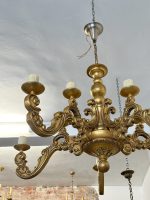 Griestu Liela izmēra koka lampa, 10 spuldzes, smaga (3916) - Image 11