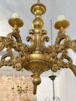 Griestu Liela izmēra koka lampa, 10 spuldzes, smaga (3916) - Image 12