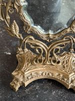 izsmalcināts bronzas jūgendstila galda spogulis ar parakstu, ļoti smalku detalizāciju, vidēji maza izmēra (7279) - Image 3