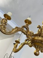 Griestu Liela izmēra koka lampa, 10 spuldzes, smaga (3916) - Image 23