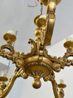 Griestu Liela izmēra koka lampa, 10 spuldzes, smaga (3916) - Image 22