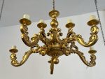 Griestu Liela izmēra koka lampa, 10 spuldzes, smaga (3916) - Image 3