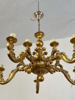 Griestu Liela izmēra koka lampa, 10 spuldzes, smaga (3916) - Image 2