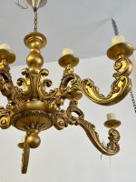 Griestu Liela izmēra koka lampa, 10 spuldzes, smaga (3916) - Image 5