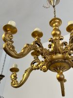 Griestu Liela izmēra koka lampa, 10 spuldzes, smaga (3916) - Image 6