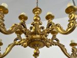 Griestu Liela izmēra koka lampa, 10 spuldzes, smaga (3916) - Image 9