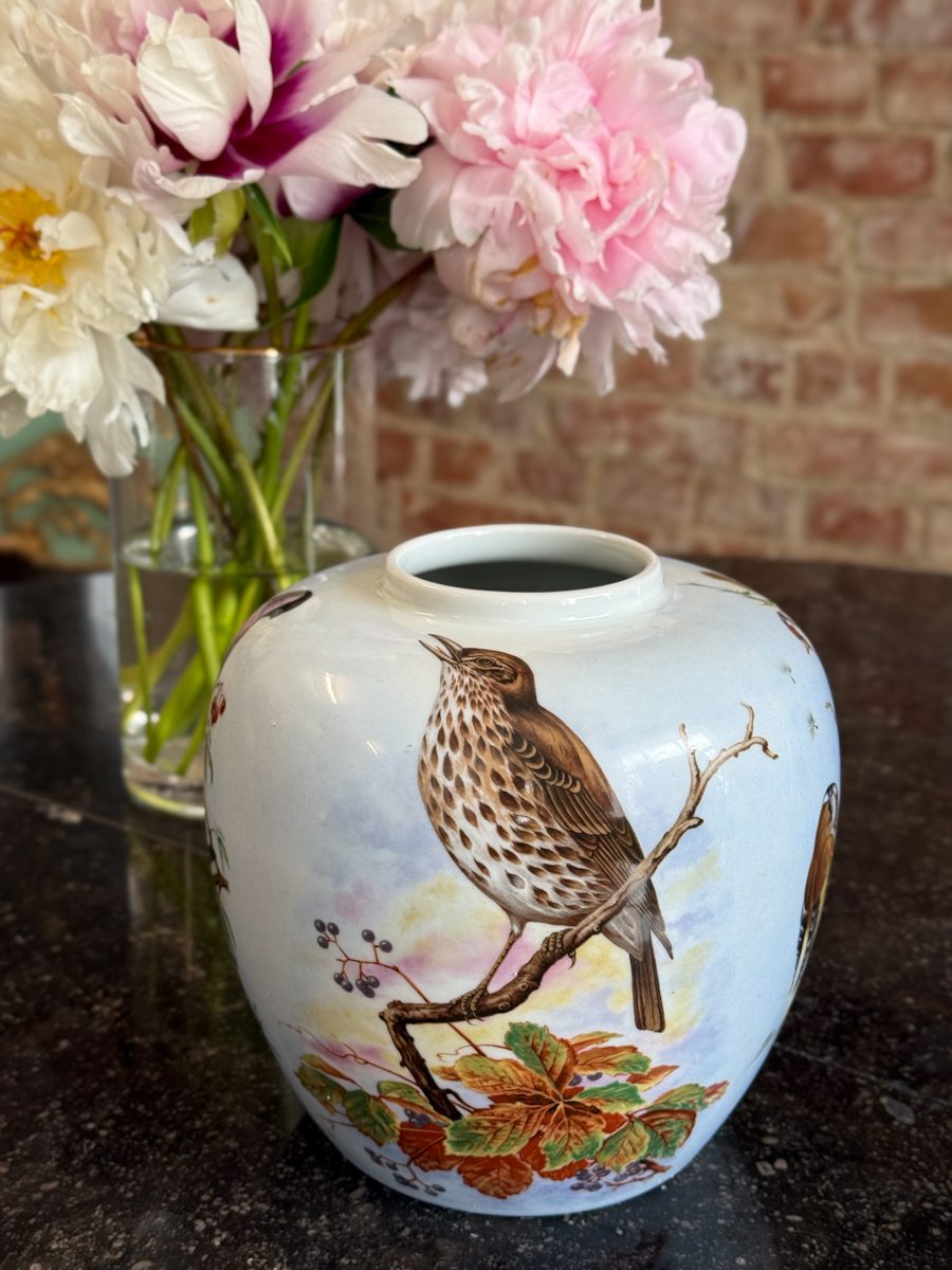 IMG_3793 Small Limoges porcelain vase with painted bird motifs