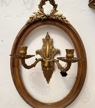 Koka rāmji ar bronzas detaļām, vidēji mazi, 2 gab. (3716)