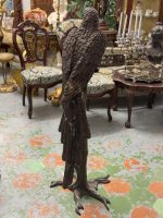 Bronzes papegøjefigur i naturlig størrelse på grenfod – Animalier, Frankrig/Europa, midt-sent 20. århundrede efter 19. århundrede modeller - Billede 9