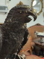 Bronzes papegøjefigur i naturlig størrelse på grenfod – Animalier, Frankrig/Europa, midt-sent 20. århundrede efter 19. århundrede modeller - Billede 6
