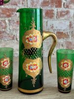 Itālijas Murano Stikla Komplekts ar Ziedu Motīviem -Sulas Krūze ar 6gab Lielām Sulas Glāzem (5597) - Image 6