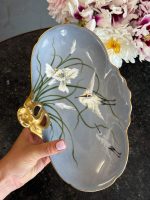 Porcelāna šķīvis ar stārķiem un zelta rokturi — Jūgendstilā (Limoges Porcelain Stork Dish in Art Nouveau Style) (7057) - Image 4