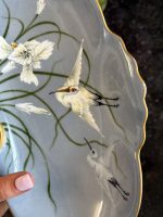 Porcelāna šķīvis ar stārķiem un zelta rokturi — Jūgendstilā (Limoges Porcelain Stork Dish in Art Nouveau Style) (7057) - Image 9
