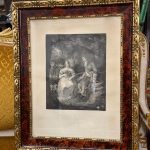 Magnificent 19th-century antique french engraving titled "Louis XIV et Mlle de la Vallière" by P. H. Pauquet