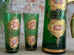 Itālijas Murano Stikla Komplekts ar Ziedu Motīviem -Sulas Krūze ar 6gab Lielām Sulas Glāzem (5597) - Image 7