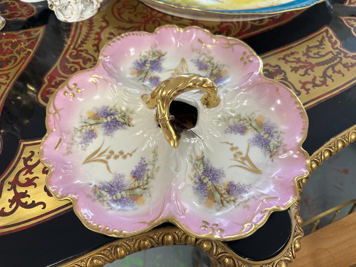 3 Daļīgs Porcelāna Trauks ar Maijpuķītēm un Ceriņiem (4341) - Image 1