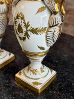 Limoges porcelāna vāžu pāris (2 gab.) — Ampīra stilā ar zelta gulbjiem un bitēm (7096) - Image 8