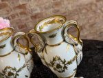 Limoges porcelāna vāžu pāris (2 gab.) — Ampīra stilā ar zelta gulbjiem un bitēm (7096) - Image 5
