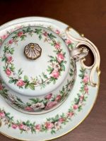 Luxurious Porcelain Sugar Bowl with Lid and Plate, *Sugar Bowl Has a Crack (4467) - Image 6