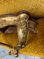 Zeltīta Koka Sienas Konsole ar Mahagonija Virsmu — Louis XV Rococo, Francija/Beļģija, 19.gs. (4856) - Image 8