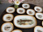Porcelāna zivju servīze ar zelta apmali — Naturālisma stilā (Limoges Porcelain Fish Service in Naturalism Style) (7060) - Image 4